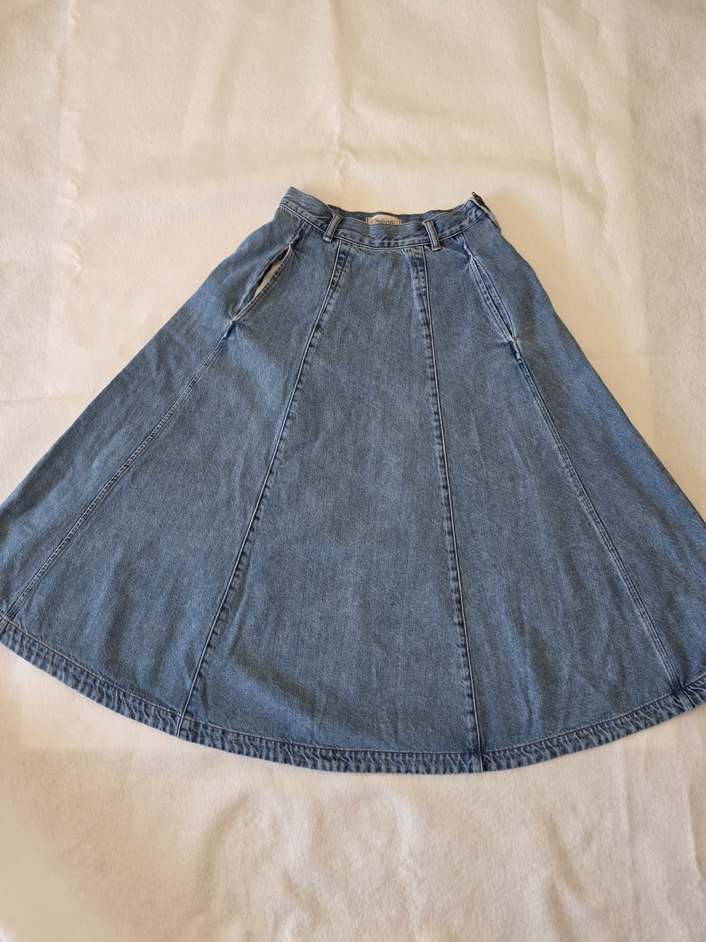 Madewell Blue Denim Full A-Line Skirt